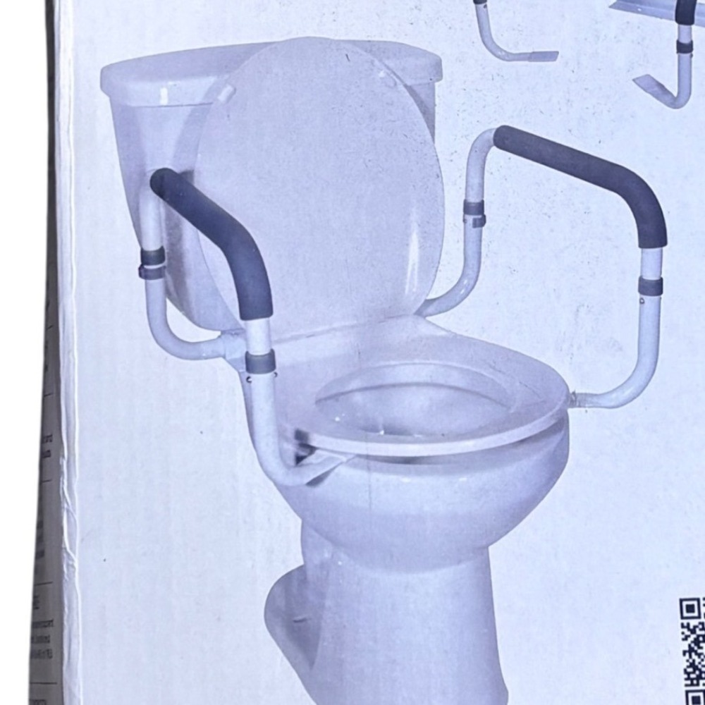 Drive Medical RTL12087 Toilet Safety Rail with Adjustable Width Padded Arms